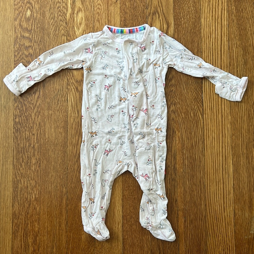 Magnetic Me modal forest friends onesie, newborn